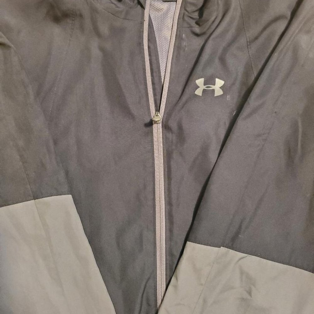 UNDER ARMOUR COLD GEAR FULL ZIP UP MEN'S BLACK GRAY JACKET SIZE XL LOOSE